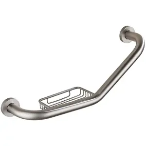 Agarradera Ducha Mate Con Jabonera Acero Inoxidable 304