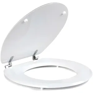 Asiento Tapa De Inodoro Blanca De Madera