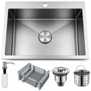 Pileta Bacha De Cocina Acero Inoxidable 60 x 45 Cuadrada