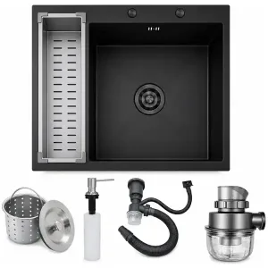 Pileta Cocina Cuadrada Sobreponer Acero 45 Cm Profunda