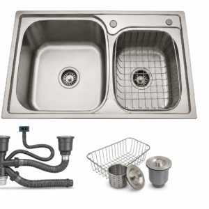 Pileta De Cocina Doble Eisen Acero Inoxidable Mate 68 x 39 Cm